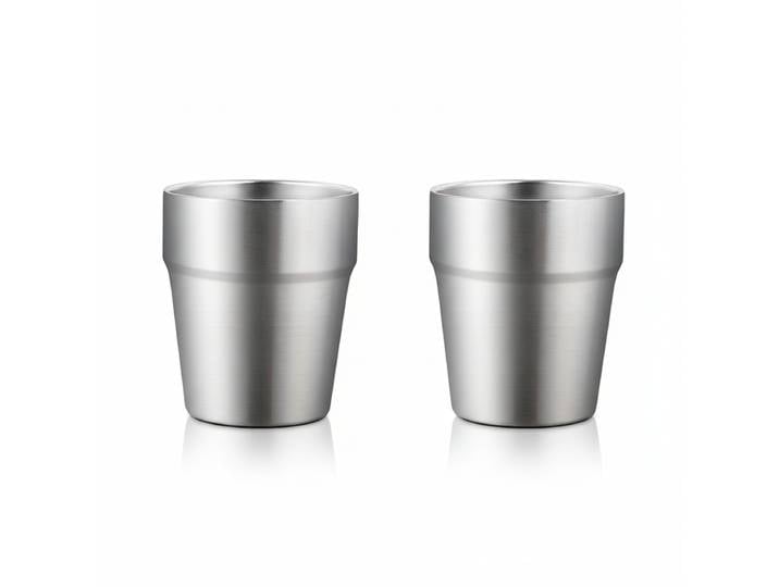 Maxcook Tasses en acier inoxydable 304, 260 ml, lot de 2, empilables, à double paroi, petites tasses pour la maison, le restaurant, la fête et le camping, MCB4560