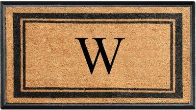 "A1 Home Collections Markham Border Natural Flocked Rubber Large Doormat 30""x48"""