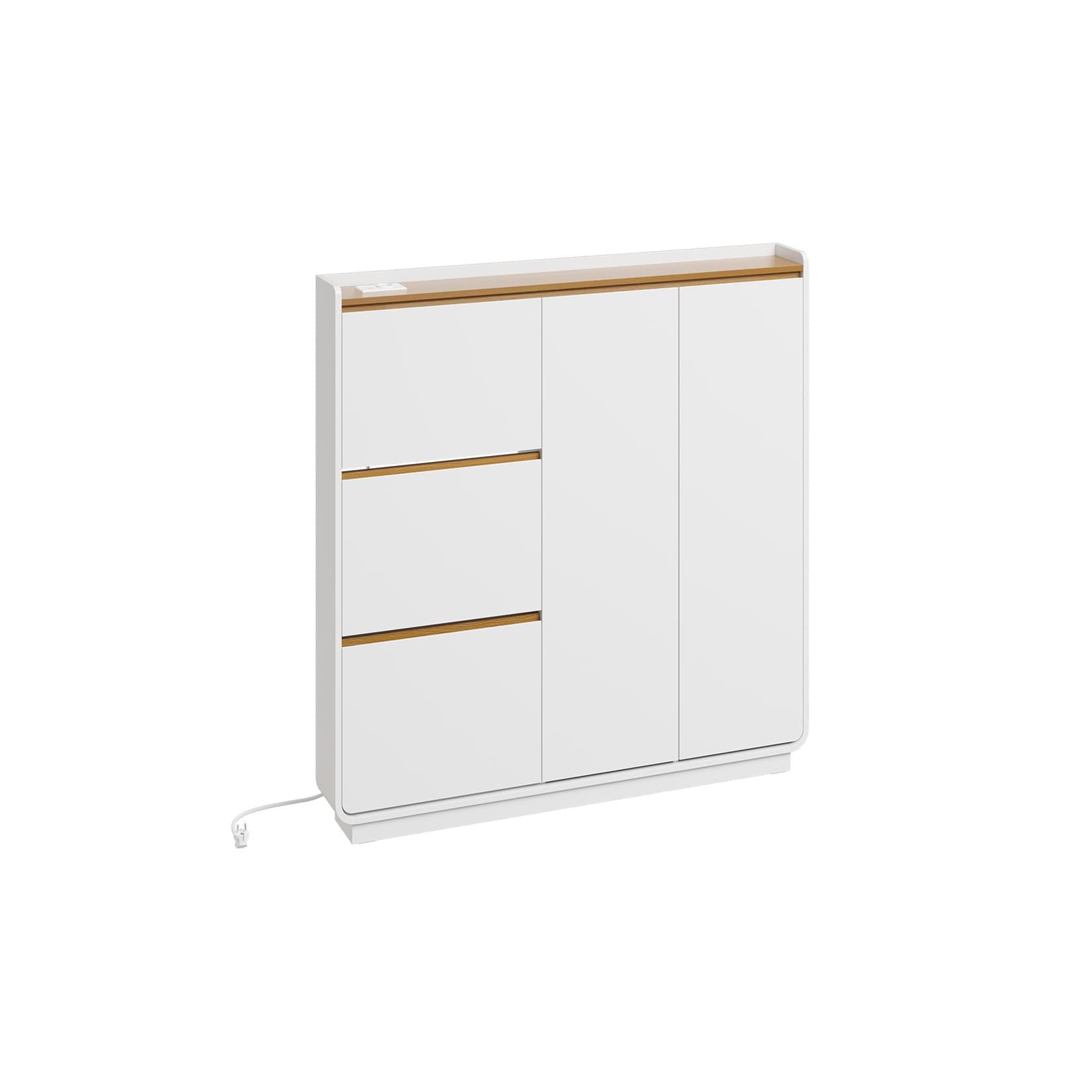 SoBuy Schuhschrank, Schuhkipper, Schuhregal mit 5 Türen Weiß 121x15x126cm Nordisch