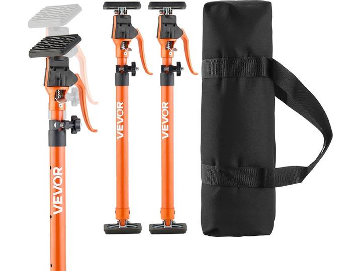 VEVOR Eenhandige Ondersteuning\, 2x Plafondondersteuning 64\,5-115 cm\, Telescopische Stalen Ondersteuning\, Montage Ondersteuning Tot 100 Kg Capaciteit voor Het Installeren Van Kasten\, Het Optillen Van Gipsplaten\, Vrachtpalen