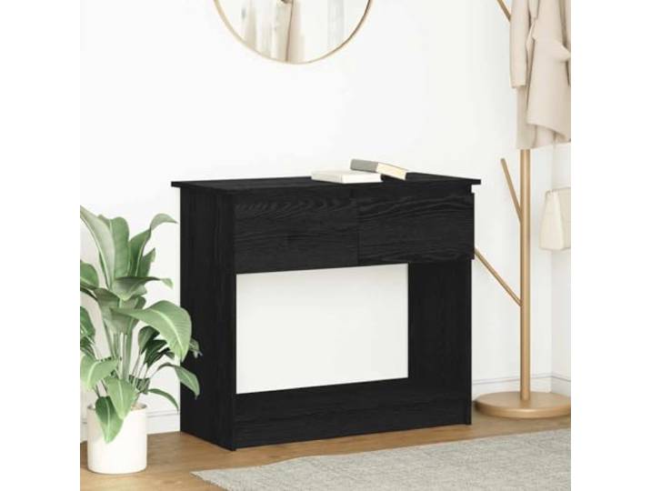 GPWERSDF Konsolentisch mit 2 Schubladen Schwarz 85,5x38,5x74,5 cm Holzwerkstoff, Robust, Vielseitig, Pflegeleicht, Flur, Wohnzimmer
