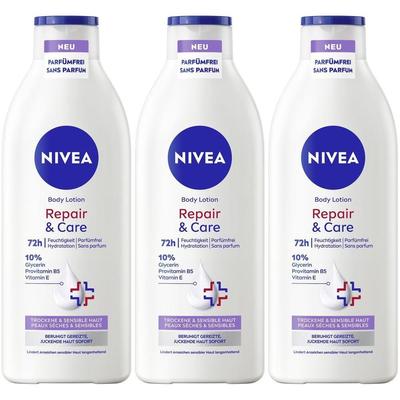 Nivea Repair & Care Body Lotion Parfümfrei 400ml x3 3x400 ml