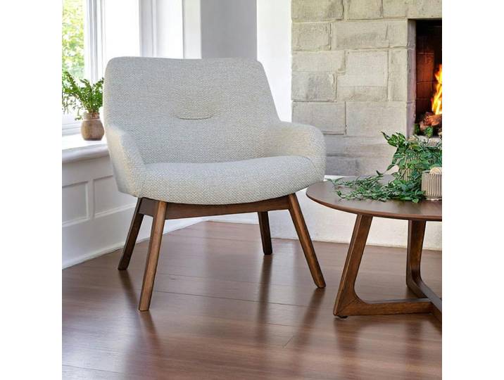 Fauteuil vintage en tissu BERLIN - Beige