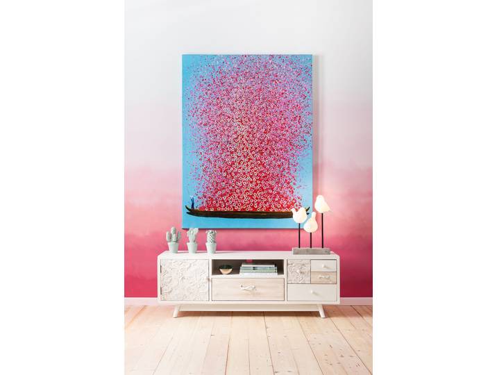 Leinwandbild KARE DESIGN Bild Touched Flower Boat , blau (farbe bild(er): blau), B:80cm H:100cm T:3,5cm, Bilder, Leinwandbild