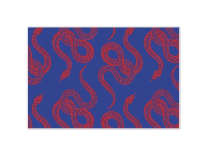 Mubusi Tapis Vinyle Serpents 140x210 cm Couleur Bleu - Tapis Chambre en Vinyle - Deco Maison