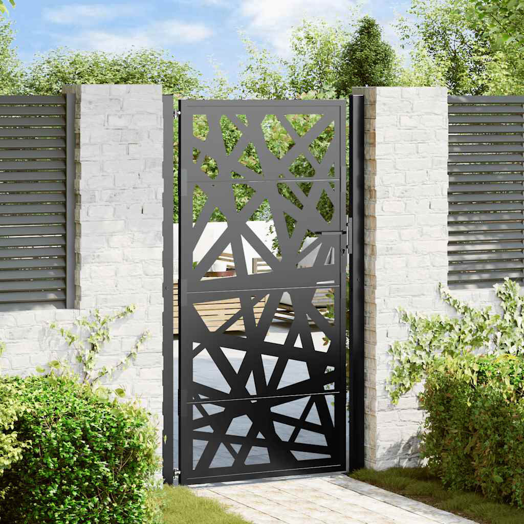 Ivy Bronx 105 cm W Gate Fencing with 1 Panel(s) Included Black 105 x 180 cm