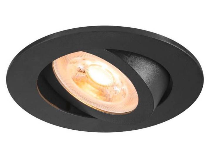 Plafonnier encastré New Tria 68 rond GU10 noir