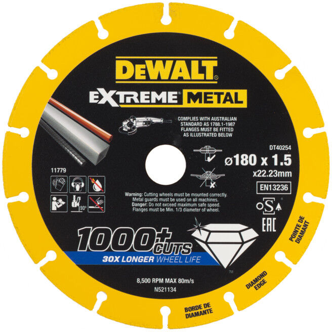 Disque diamanté DEWALT 180x1,5mm (DT40254-QZ)
