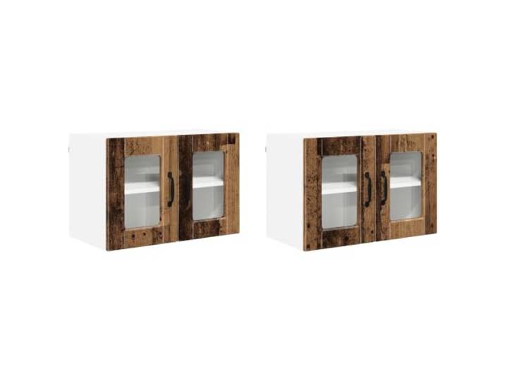 RJPLMFV - Wandschrank aus Glas 60x31x40 cm 2tlg Langlebige Holzkonstruktion, unterteilte Regale, einfache Wartung, Verwendung im Innenbereich für moderne Küche