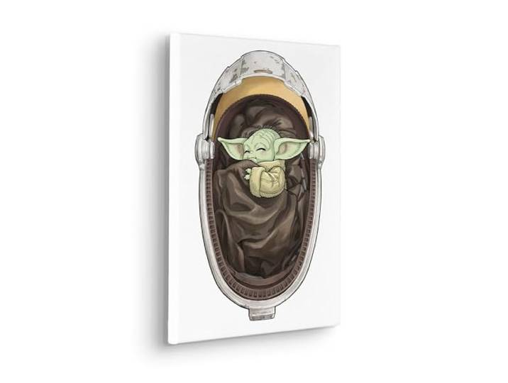 Komar Keilrahmenbild - Star Wars The Mandalorian Grogu Sleeping - Größe: 30 x 40 cm - Kinderzimmer, Wanddekoration