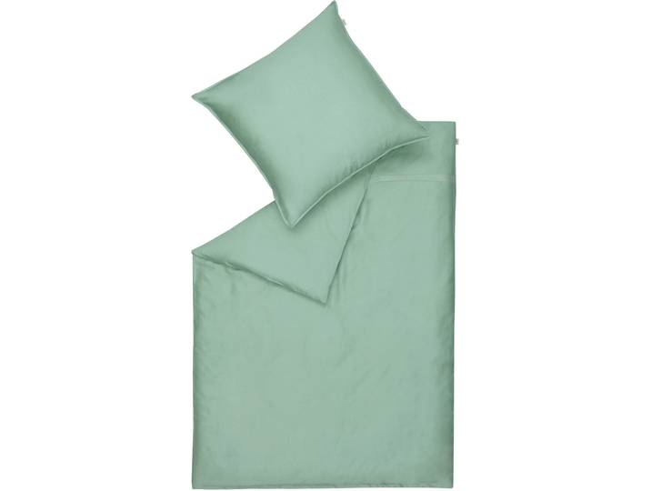 Bettwäsche Pure , grün (salbei, grün, hellgrün), B/L: 135cm x 200cm, 1 Stk., 1 Stk., Satin, B/L: 80cm x 80cm, 2 Stk., Satin, Obermaterial: 100% Baumwolle, SCHÖNER WOHNEN-KOLLEKTION, Bettwäsche, Bettwäsche, Satinbettwäsche aus 100% reiner Baumwolle