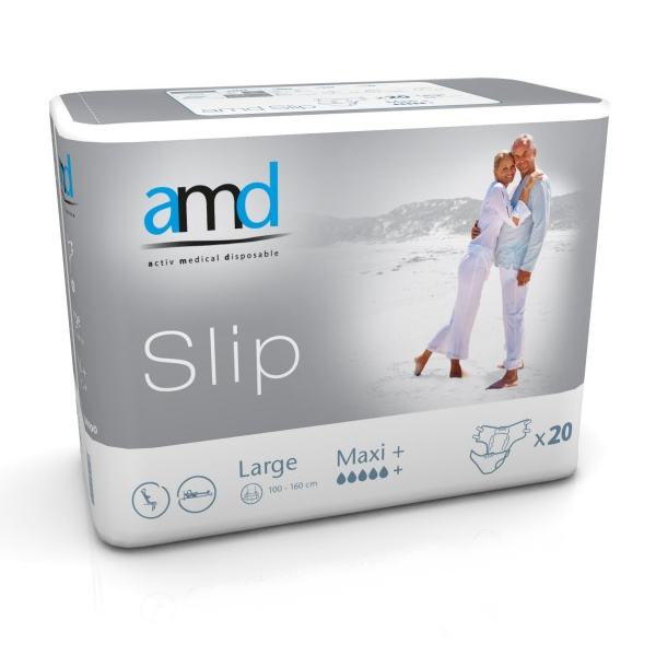 AMD Slip Maxi+ Large - 8 paquets de 20 protections