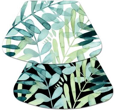 Counterart Reversible Wipe-clean Wedge Shaped Placemats Set of 4 - Gossamer Palms