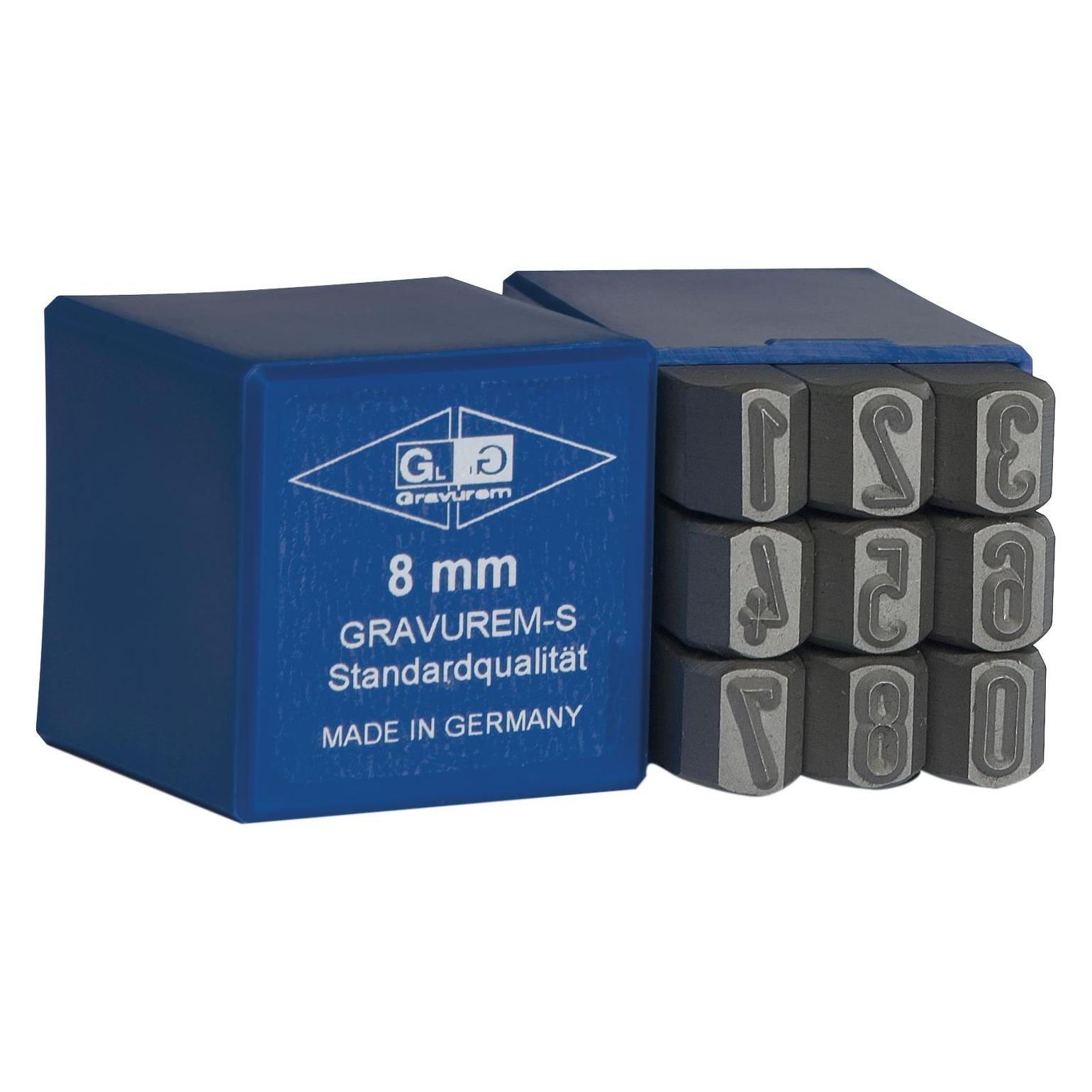 BETA GRAVUREM-S Standard Schlagzahlen, Schlagstempel, Prägestempel, Einschlagzahlen - Zahlen 0-9 / 5mm (9x) (DIE-20134135)