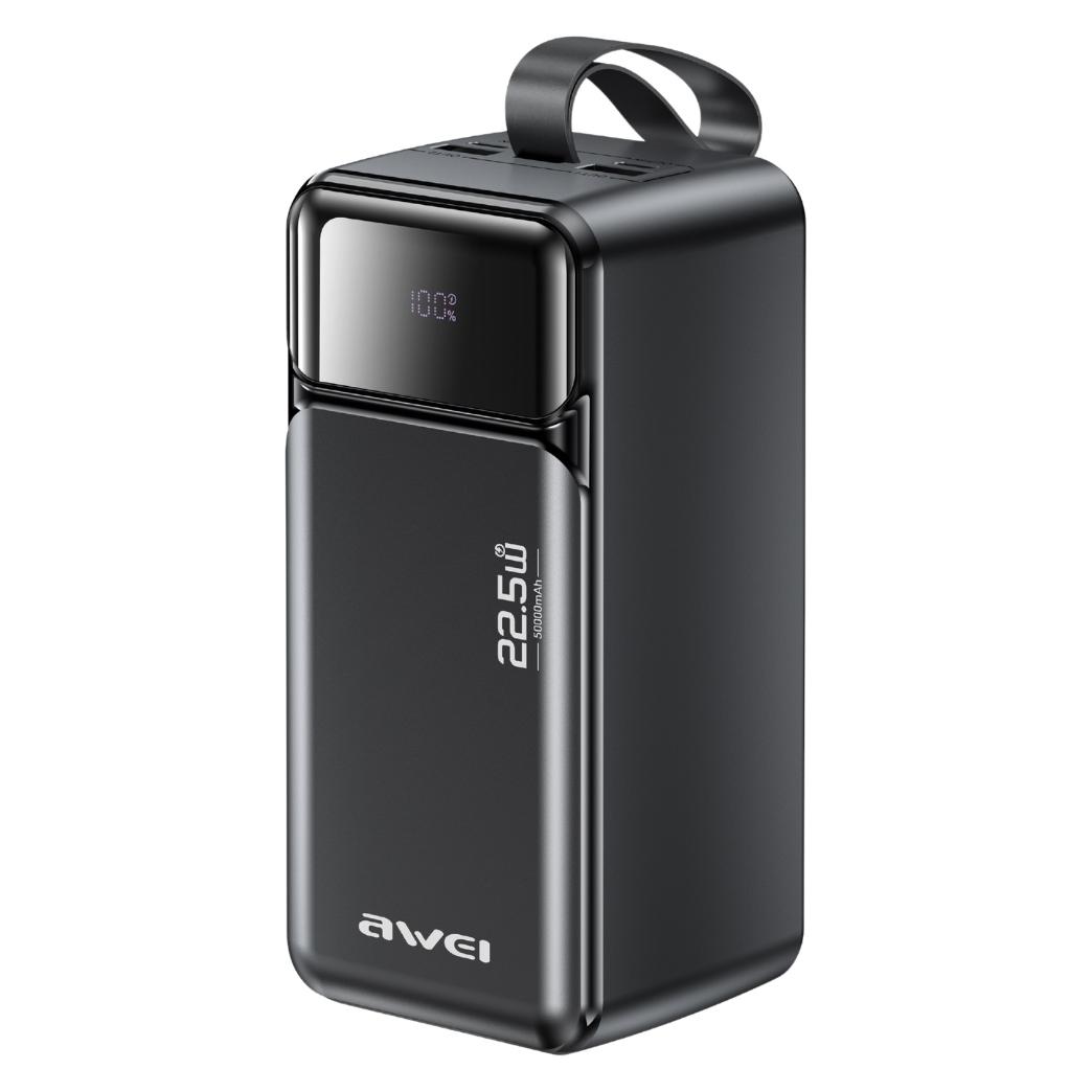 Awei Powerbank PA-106 50000 mAh 22,5 W PD 3xUSB-C schwarz (50000 mAh, 22.50 W) (Awe000312)