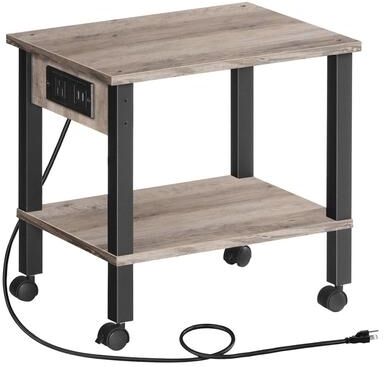 no 2-Tier Printer Stand with Charging Station