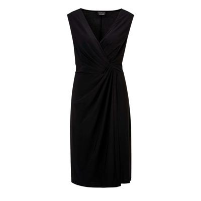Abendkleid GOLDNER "Cocktailkleid mit Raffungen", Damen, Gr. 48, N-Gr, schwarz, Obermaterial: 95% Polyester PES. 5% Elasthan EL., festlich, V-Ausschnitt, Ohne Arm, Kleider Abendkleid, Knöpfe