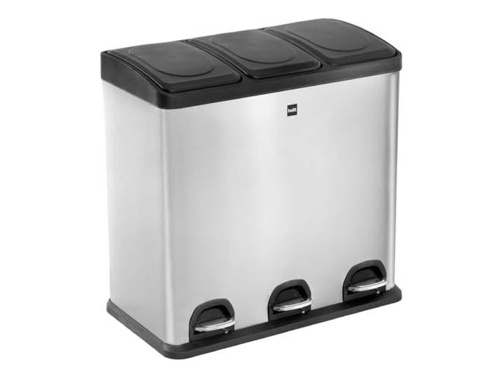 helit H2405200 - Mülltrennsystem the seperator Edelstahl 60 L Mülleimer mit 3 x 20 Liter Behältern zur komfortablen Mülltrennung
