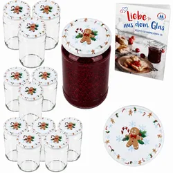 12er Set Rundglas 1062 ml To 82 Candyman Deckel incl. Diamant Gelierzauber Rezeptheft