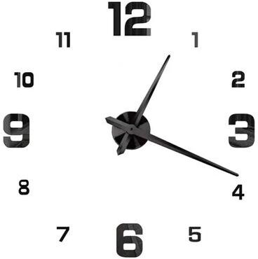 Modern Harvest Tools & Trends 2022 Modern Large Wall Clock 3D DIY Quartz Clocks Acrylic Mirror Stickers Home Decor Fashion Watches For Living Room 063 Black(130cm)