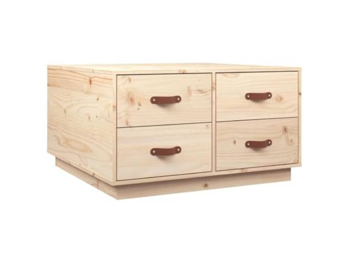 KGFHERENB Couchtisch Massivholz Kiefer 4 Schubladen 80x80x45 cm Rustikaler Sofatisch aus feinem Kiefernholz mit reichlich Stauraum für Ordnung und Gemütlichkeit im Wohnzimmer