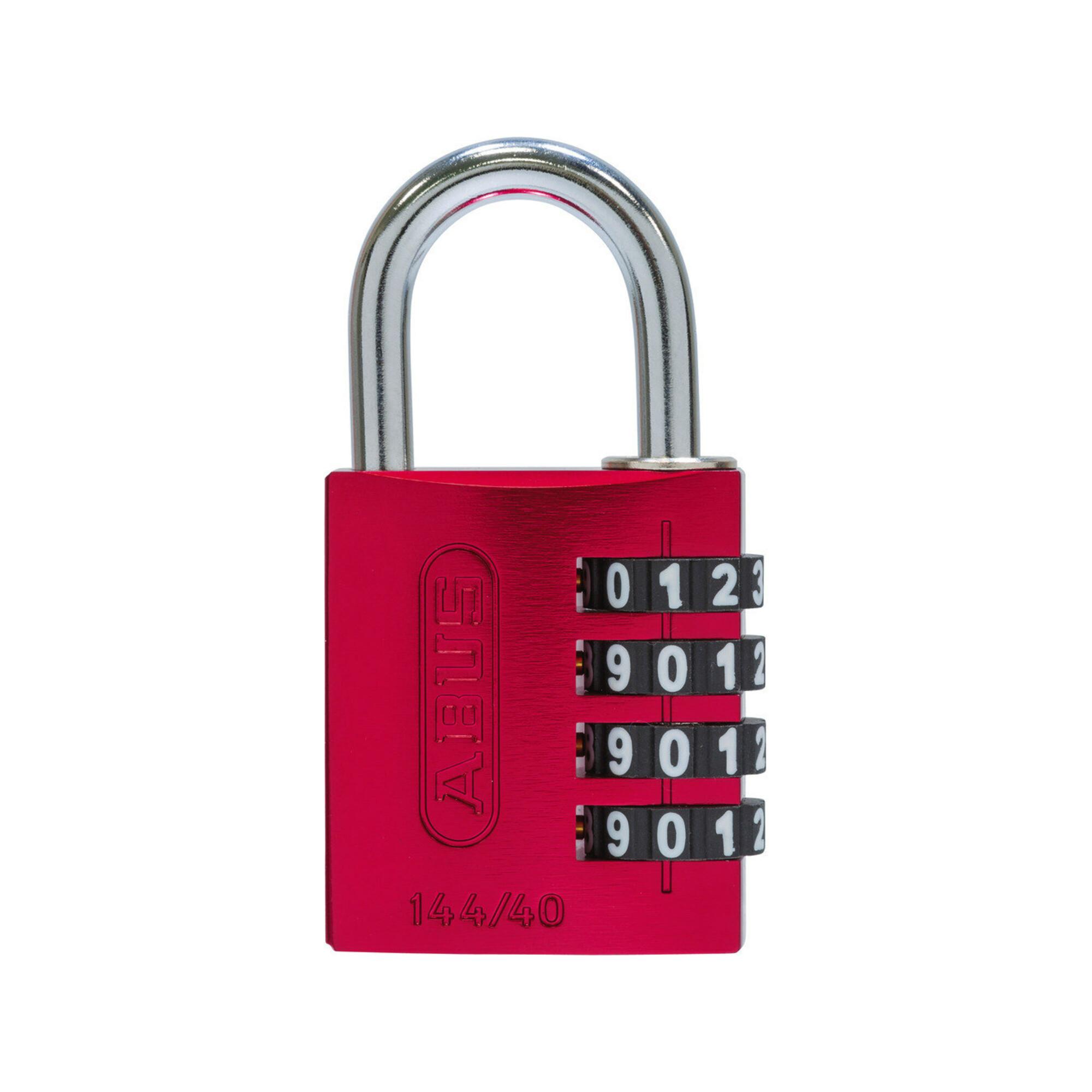 ABUS Zahlen-Vorhangschloss 144/40 Lock-Tag Aluminium, rot (82377)