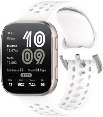 Everyday Crate Amazfit Bip 6 Bip Max Silicone Watch Band Quick Release Adjustable Replacement Strap white