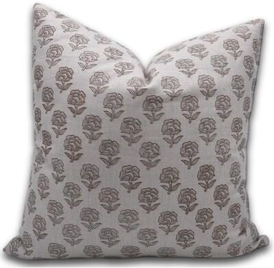 Fabdivine Floral Linen Cushion Cover Soft Cozy Pillow Case Bedroom, Office Farmhouse Décor