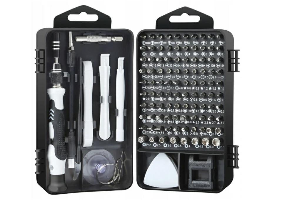 Set van 115 zilverkleurige mondstukken