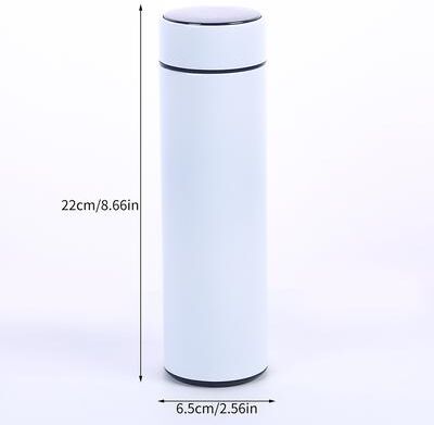 Cozy Casa Charm Premium Smart Stainless Steel Water Flask With LED Temperature Display Bottle & Tea Infuser white