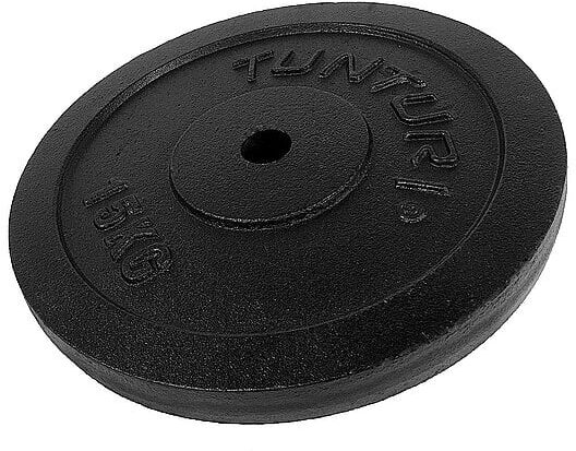 TUNTURI Gusseisen-Hantelscheibe 1x 15 KG schwarz B