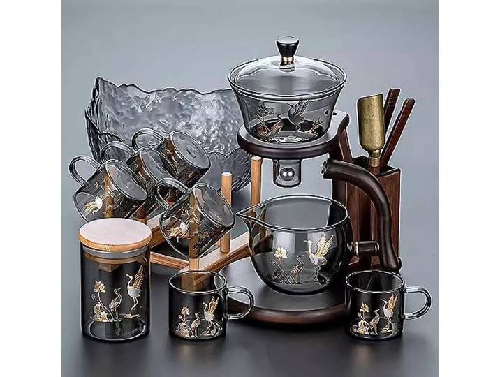BBAUER Matcha Set Matcha Tee Set Teezubereiter für Faule, Teeservice aus Glas, automatischer Teezubereiter für Haushalts-Kung-Fu-Tee(Color:14,Size:)