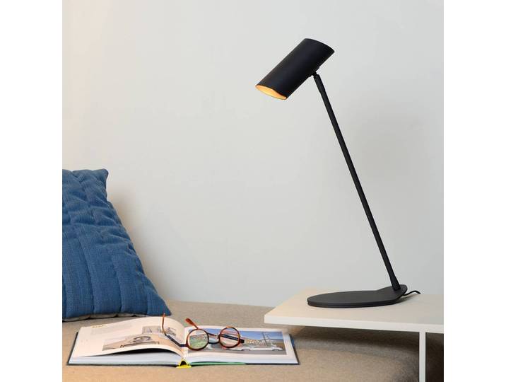 Lucide Schreibtischlampe Hester, schwarz, für Arbeitszimmer / Büro, Metall, Modern, Tischlampe