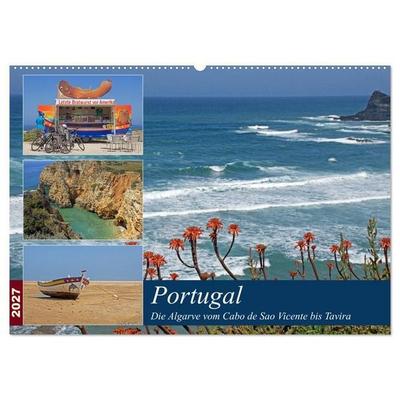 Portugal - Die Algarve vom Cabo de Sao Vicente bis Tavira (Wandkalender 2027 DIN A2 quer), CALVENDO Monatskalender