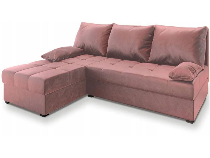 ANGEBOT Rosa ausziehbare Eckcouch ZENA, beidseitig II. Qualität