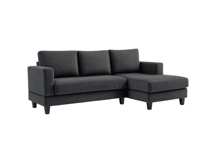 HOMCOM Ecksofa Couch mit Chaiselongue L Form 214 x 134 x 87 cm Dunkelgrau