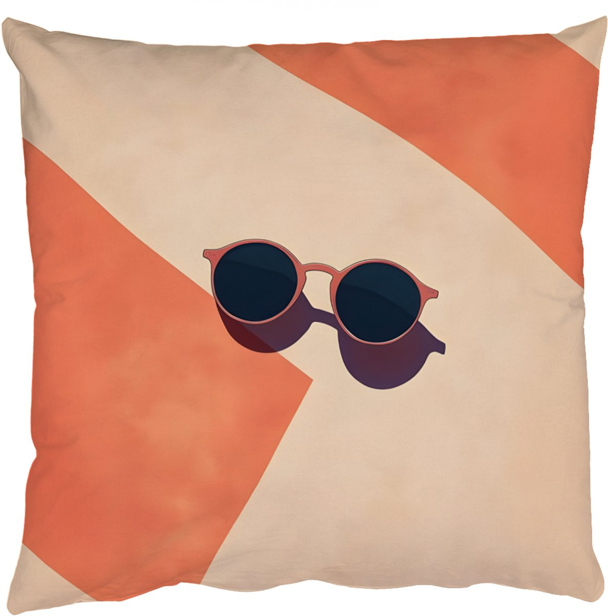 PillowMonkey Sierkussen Minimalistisch Zonnebril Schaduw Oranje 50 x 50 cm