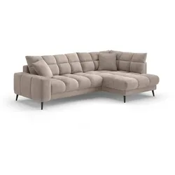 SOMETA Ecksofa Flow de Luxe Stoff Grau Taupe