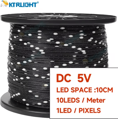 Inspire Curations WS2811 Programmable RGB LED Garland Lights 10cm Black Wire 5v 3pin 10 Meters