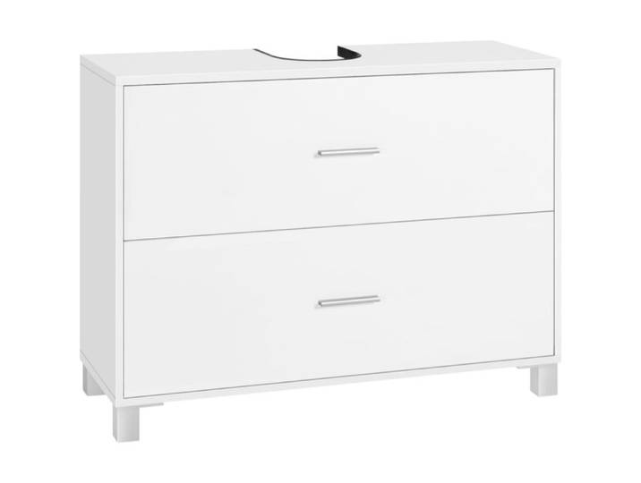 Meuble sous Lavabo 2 Tiroirs - Meuble sous Vasque - 80x30x60cm - Blanc