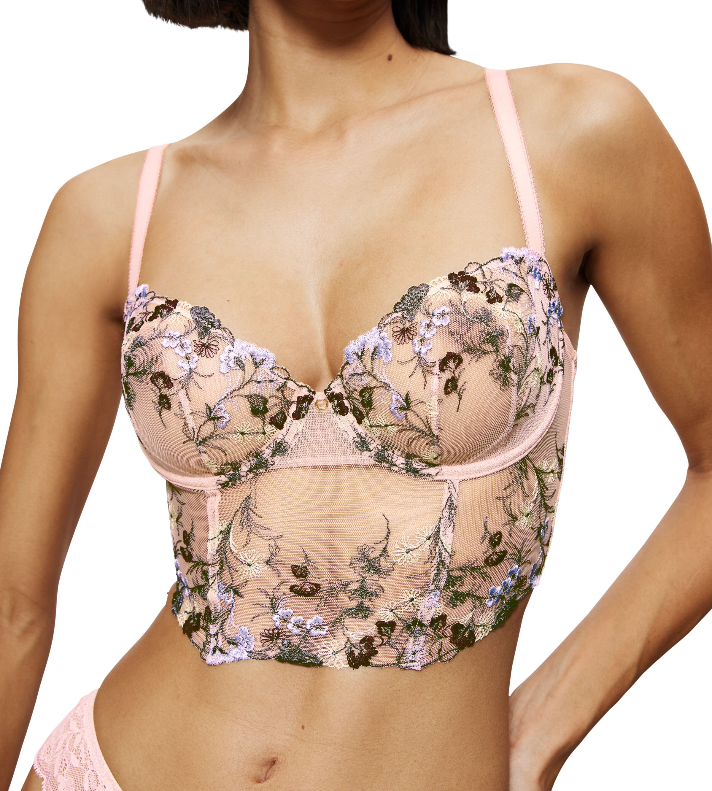 Longline-BH TRIUMPH "Sensual Spotlight Wired Corset", Damen, Gr. 75, Cup D, beige (foundation beige), Spitze, Obermaterial: 51% Polyamid, 37% Polyester, 12% Elasthan, bestickt, BHs Longline-BH, mit Stickerei und floraler Spitze