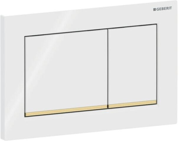 Geberit Betätigungsplatte Omega 20 Square 115080KK1 weiss/vergoldet, für Omega-Spülkästen