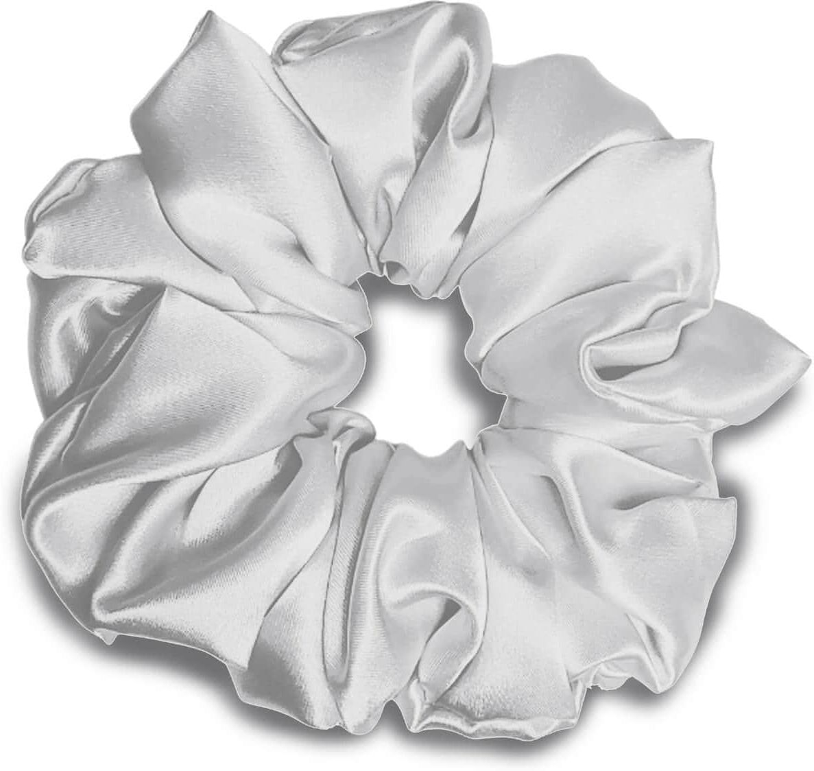 Haargummi "VBEAUTY Seiden Scrunchie – Maulbeerseide", Damen, weiss (silber), Haarfixierungen Haargummi silber Einheitsgröße