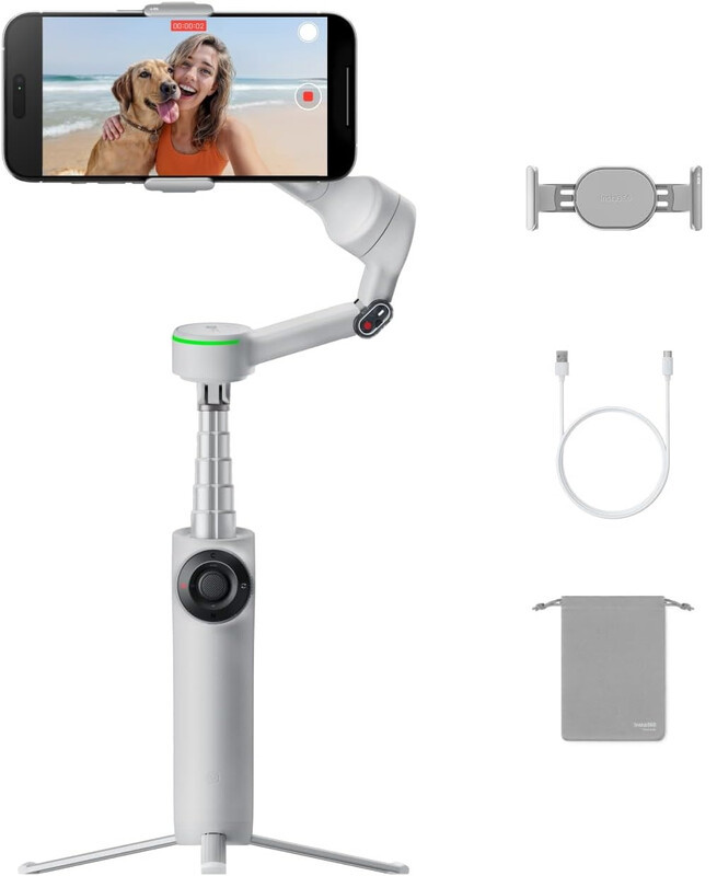 Insta360 Flow 2 Pro-pakket grijs - Opvouwbare AI-smartphonegimbal met DockKit en AI-volger