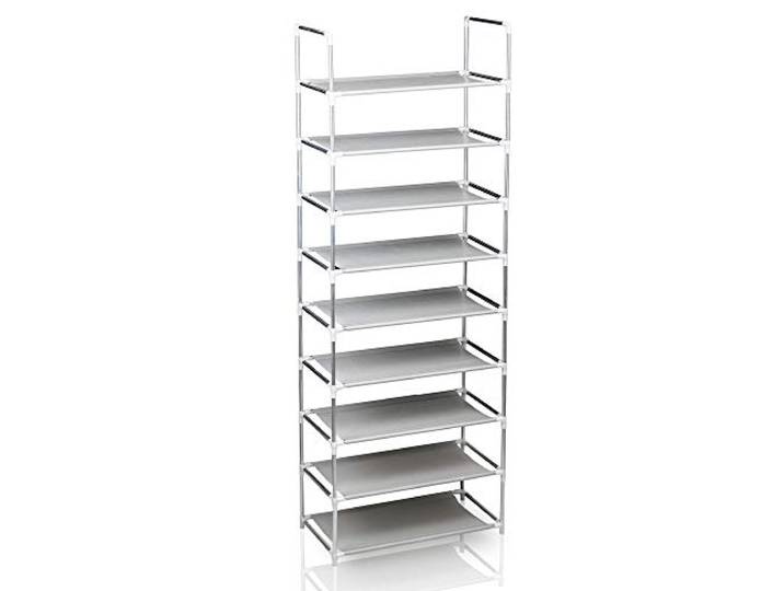 Schoenenrek voor 27 paar schoenen - 9 etages - Organizer - Staand opbergrek - Grijs - Decopatent