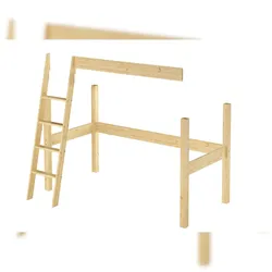 Erst-Holz Zubehör für Einzelbett zur Erweiterung zum Hochbett Pfosten Leiter, Sicherung  V-60.20Z-09