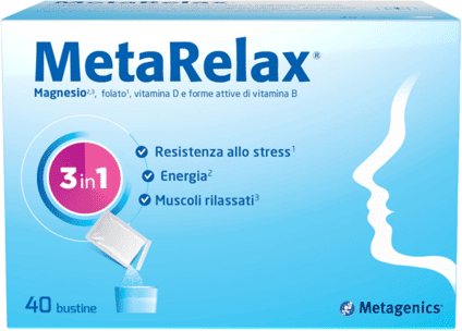 Metarelax Metagenics Integratore contro Stanchezza, Stress e Tensione Muscolare 40 Bustine