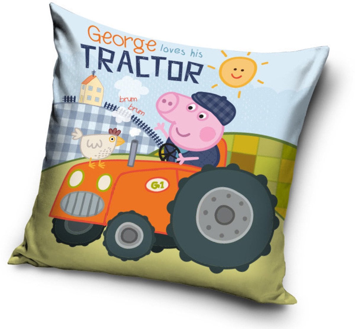Peppa Pig George loves his Tractor Sierkussen inclusief vulling, 40 x 40 cm