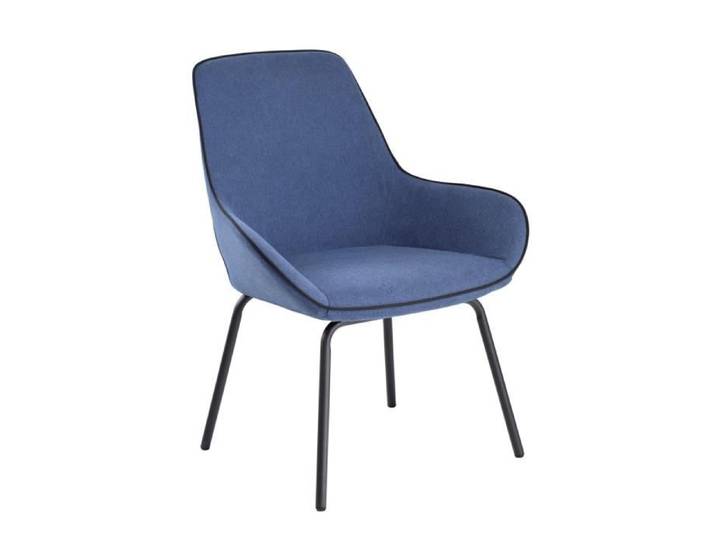 Dmora Chaise de bureau Mackay Chaises de salle d'attente de bureau Chaise de salle d'attente ergonomique 66x59h90 cm Bleu