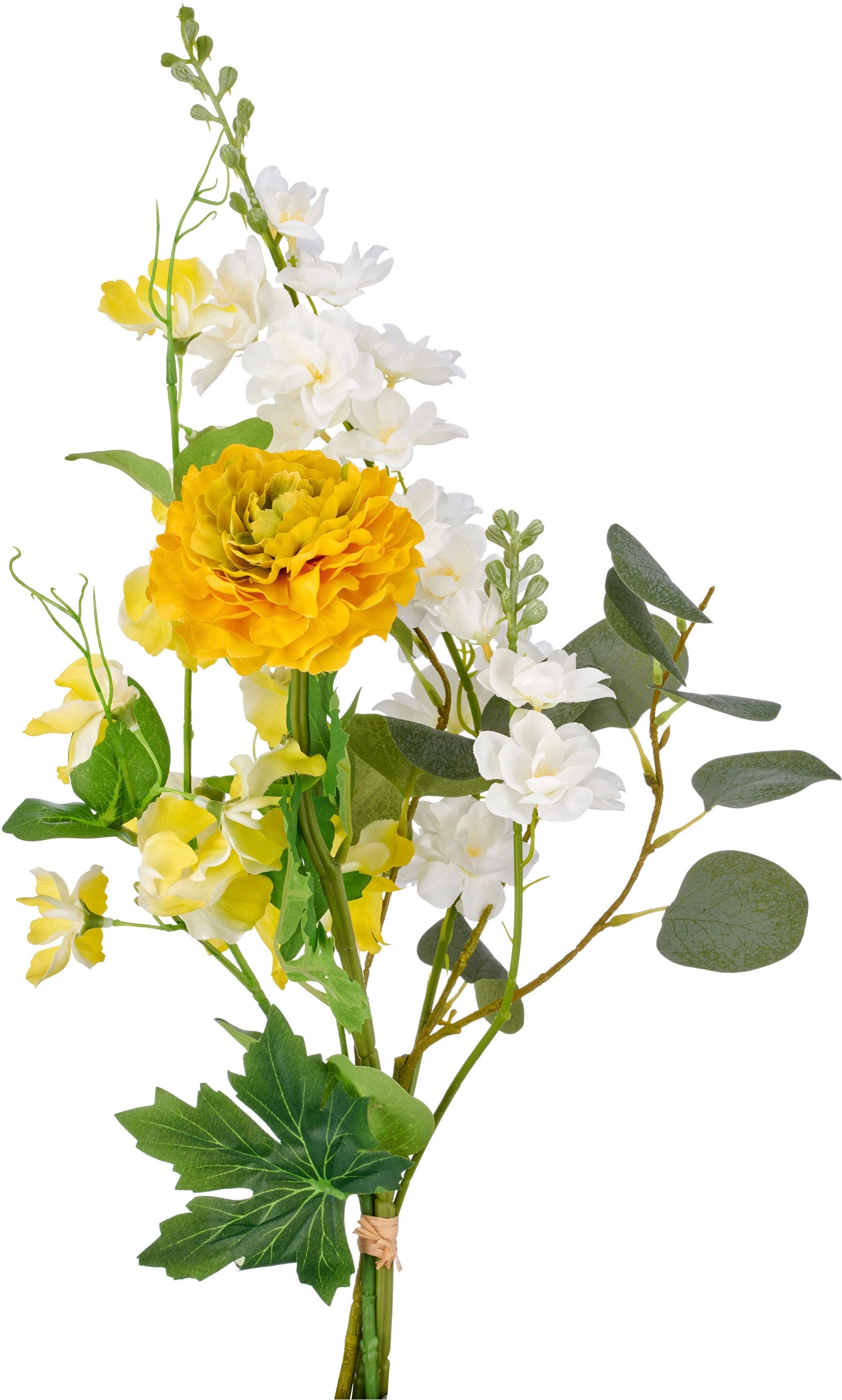 Kunstblumenstrauß CREATIV GREEN "Ritterspornstrauß", gelb, H:63cm, Kunststoff, Kunstpflanzen, mit schönen Blüten